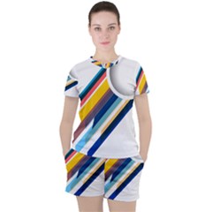 Vector Geometric Polygons And Circles Women s Tee And Shorts Set