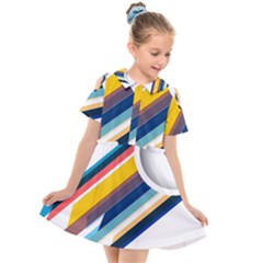 Vector Geometric Polygons And Circles Kids  Short Sleeve Shirt Dress by Mariart