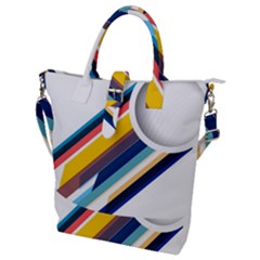 Vector Geometric Polygons And Circles Buckle Top Tote Bag