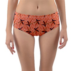 Starfish And Sea Shells Final Reversible Mid-waist Bikini Bottoms by Seashineswimwear