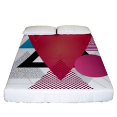 Geometric Line Patterns Fitted Sheet (queen Size) by Mariart