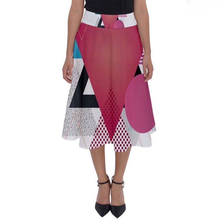 Geometric Line Patterns Perfect Length Midi Skirt