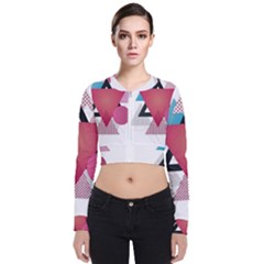 Geometric Line Patterns Zip Up Bomber Jacket