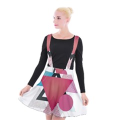 Geometric Line Patterns Suspender Skater Skirt