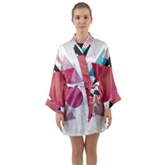 Geometric Line Patterns Long Sleeve Kimono Robe