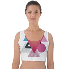 Geometric Line Patterns Velvet Crop Top by Mariart