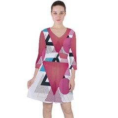 Geometric Line Patterns Ruffle Dress by Mariart