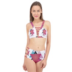 Geometric Line Patterns Cage Up Bikini Set by Mariart