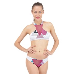 Geometric Line Patterns High Neck Bikini Set by Mariart