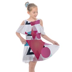 Geometric Line Patterns Kids  Shoulder Cutout Chiffon Dress by Mariart