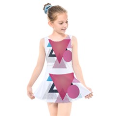 Geometric Line Patterns Kids  Skater Dress Swimsuit by Mariart