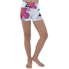 Geometric Line Patterns Kids  Lightweight Velour Yoga Shorts by Mariart