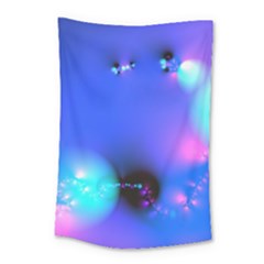 Love In Action, Pink, Purple, Blue Heartbeat Small Tapestry