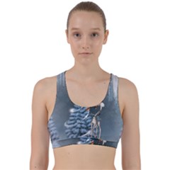 Christmas, Cute Giraffe With Bird Back Weave Sports Bra by FantasyWorld7