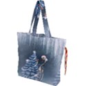 Christmas, Cute Giraffe With Bird Drawstring Tote Bag View1