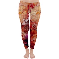 Flower Power, Colorful Floral Design Classic Winter Leggings by FantasyWorld7