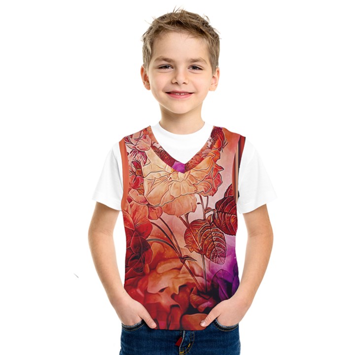 Flower Power, Colorful Floral Design Kids  SportsWear