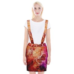 Flower Power, Colorful Floral Design Braces Suspender Skirt by FantasyWorld7