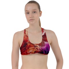 Flower Power, Colorful Floral Design Criss Cross Racerback Sports Bra by FantasyWorld7