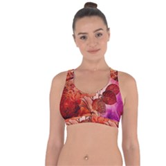 Flower Power, Colorful Floral Design Cross String Back Sports Bra by FantasyWorld7