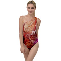 Flower Power, Colorful Floral Design To One Side Swimsuit by FantasyWorld7