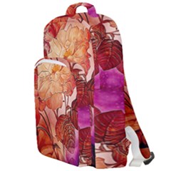 Flower Power, Colorful Floral Design Double Compartment Backpack by FantasyWorld7