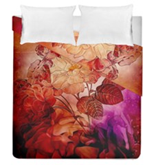 Flower Power, Colorful Floral Design Duvet Cover Double Side (queen Size) by FantasyWorld7