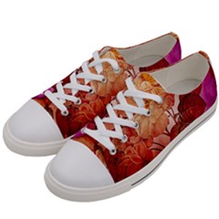 Flower Power, Colorful Floral Design Women s Low Top Canvas Sneakers by FantasyWorld7