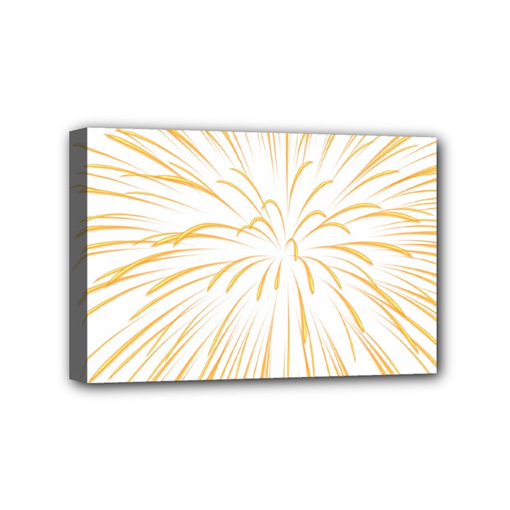 Yellow Firework Transparent Mini Canvas 6  x 4  (Stretched)