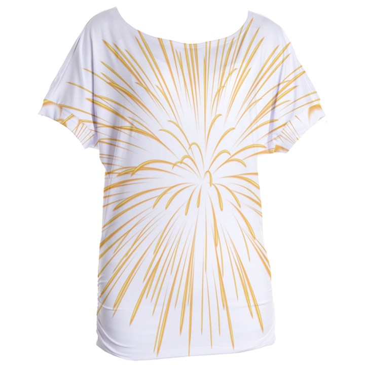 Yellow Firework Transparent Women s Oversized Tee