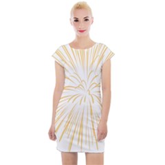 Yellow Firework Transparent Cap Sleeve Bodycon Dress by Mariart