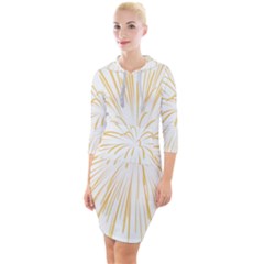 Yellow Firework Transparent Quarter Sleeve Hood Bodycon Dress by Mariart