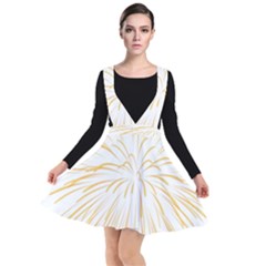 Yellow Firework Transparent Plunge Pinafore Dress