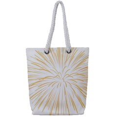 Yellow Firework Transparent Full Print Rope Handle Tote (small)