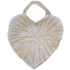 Yellow Firework Transparent Giant Heart Shaped Tote by Mariart