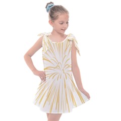 Yellow Firework Transparent Kids  Tie Up Tunic Dress by Mariart