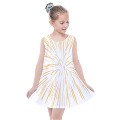 Yellow Firework Transparent Kids  Summer Dress