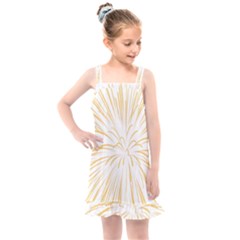 Yellow Firework Transparent Kids  Overall Dress by Mariart