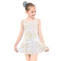 Yellow Firework Transparent Kids  Skater Dress Swimsuit View1