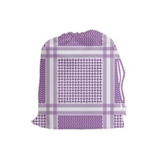 Purple Geometric Headdress Drawstring Pouch (large) by Mariart