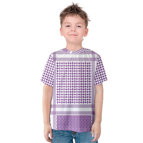 Purple Geometric Headdress Kids  Cotton Tee by Mariart