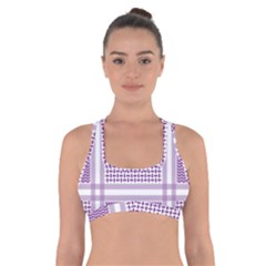 Purple Geometric Headdress Cross Back Sports Bra by Mariart