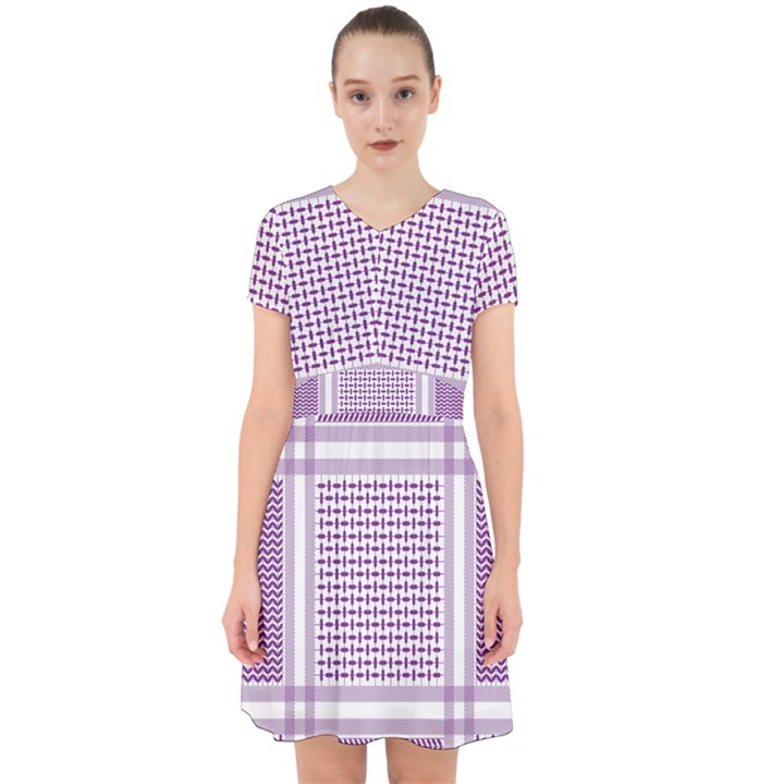 Purple Geometric Headdress Adorable in Chiffon Dress