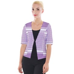 Purple Geometric Headdress Cropped Button Cardigan by Mariart