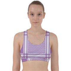 Purple Geometric Headdress Back Weave Sports Bra by Mariart