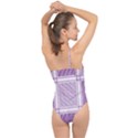 Purple Geometric Headdress Classic One Shoulder Swimsuit View2