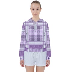 Purple Geometric Headdress Women s Tie Up Sweat