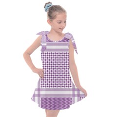 Purple Geometric Headdress Kids  Tie Up Tunic Dress