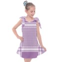 Purple Geometric Headdress Kids  Tie Up Tunic Dress View1