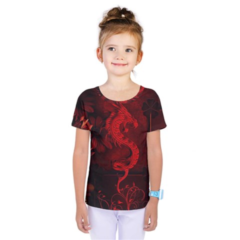 Wonderful Red Chinese Dragon Kids  One Piece Tee by FantasyWorld7